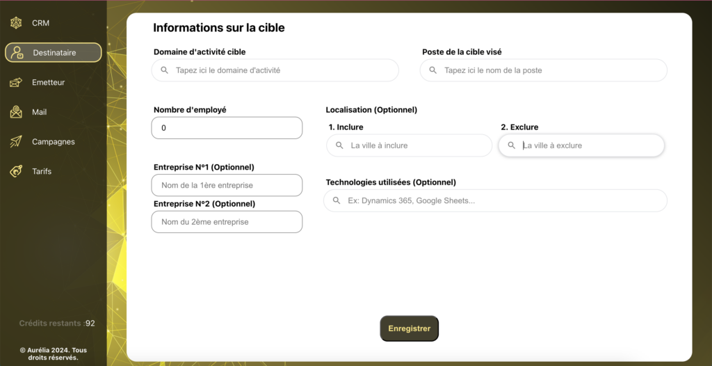 Aurélia AI information destinataire